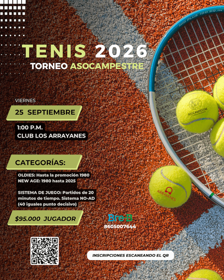 Ya llega el Torneo de Tenis Asocampestre